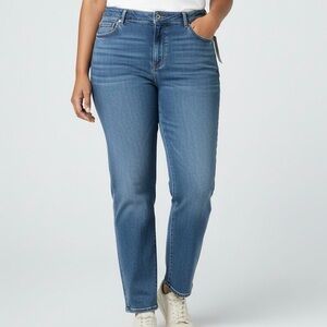 OLD NAVY Power Slim Straight Leg Mid-Rise Light Wash Denim Jeans Pants Plus 30